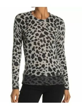 MAGASCHONI CASHMERE WOMENS LEOPARD CHEETAH PRINT SWEATER
